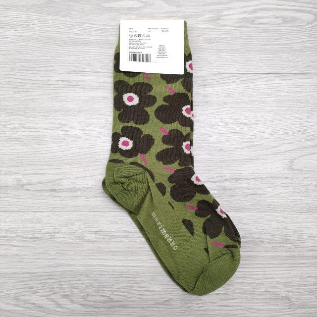 marimekko 新品 unikko サイズ34-36 コットンナイロン 靴下 カーキ マリメッコ 4-0413G 233329｜kiitti｜02