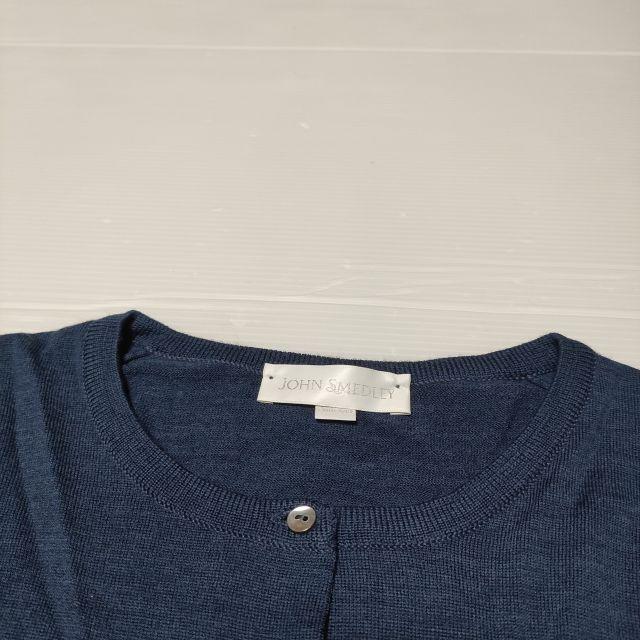 JOHN SMEDLEY イギリス製 ウールニット カーディガン ネイビー ジョン  
