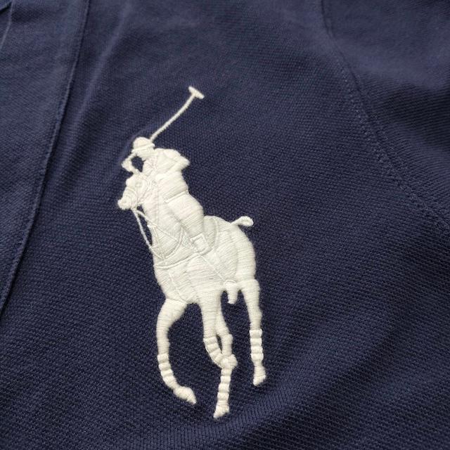 RALPH LAUREN 鹿の子 ビッグポニー 刺繍 サイズM コットン カーディガン ネイビー ラルフローレン 4-0414M 235195｜kiitti｜03