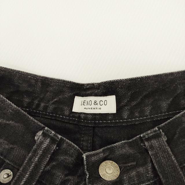 LENO ハイウエスト テーパード ブラックデニム L2001-J006WB サイズ01