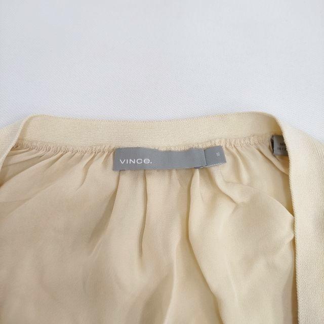 VINCE. 683-66119 ニットボウタイ付きシアーブラウス サイズXS シルク 