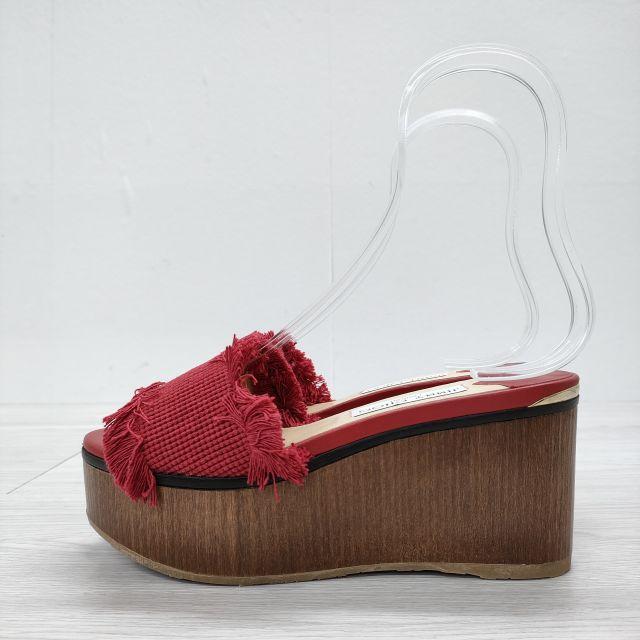 JIMMY CHOO 新品 DEEDEE 80 ウェッジサンダル 37サイズ フリンジ  