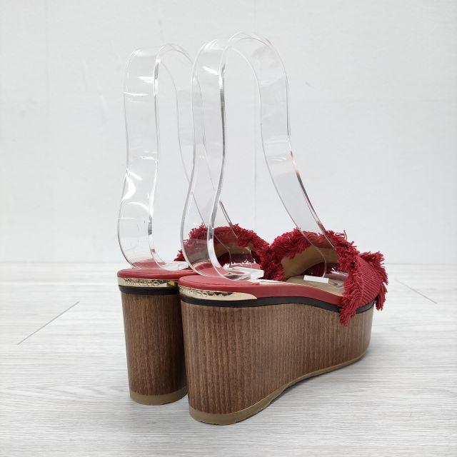 JIMMY CHOO 新品 DEEDEE 80 ウェッジサンダル 37サイズ フリンジ  