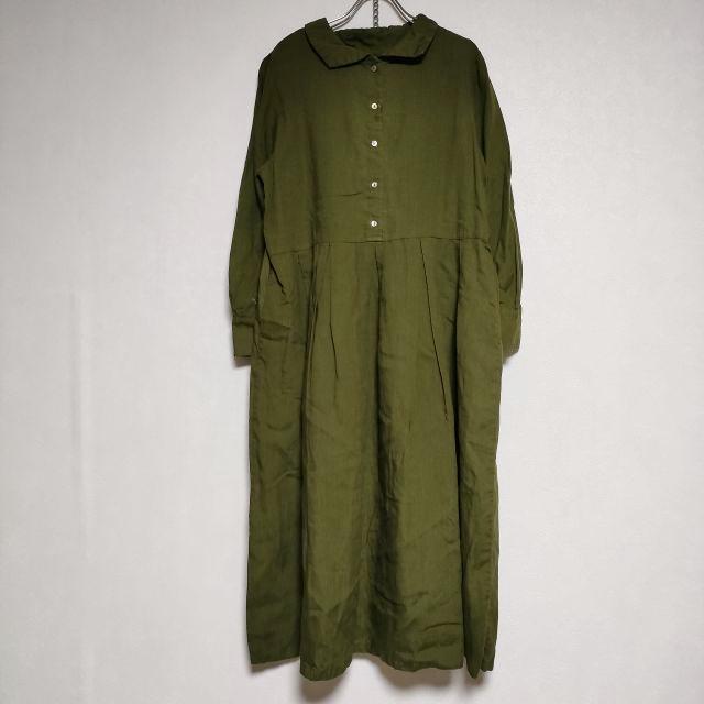 nest Robe リネンドレス 後染め 01184-1141 ギャザー ワンピース 