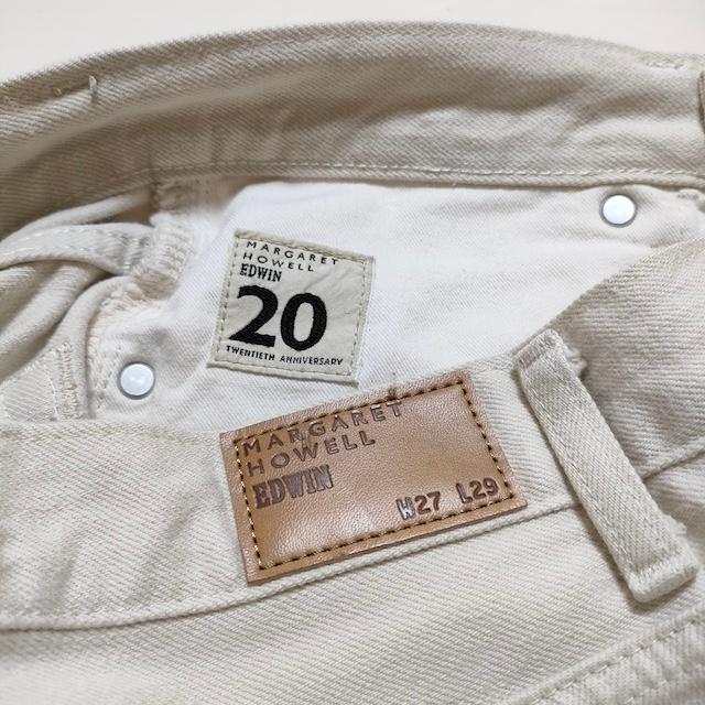 MARGARET HOWELL HOWELL/EDWIN 578-3142004 WHITE DENIM 20周年 MARGARET HOWELL HOWELL/EDWIN 578-3142004 WHITE DENIM 20周年