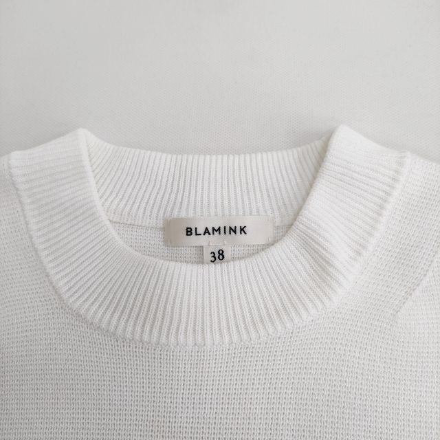 BLAMINK コットンニット 7918-106-0012 サイズ38 半袖 ニット ホワイト 