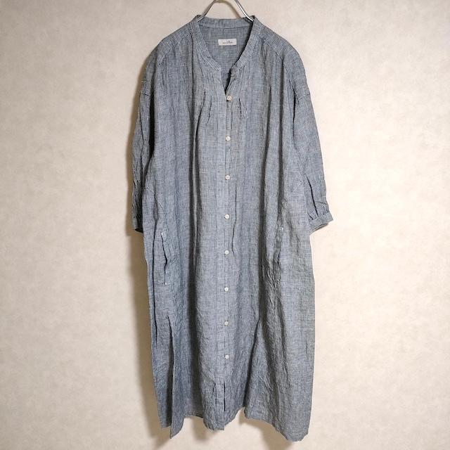 nest Robe 01141-2054 リネン チェック シャツワンピース ワンピース 