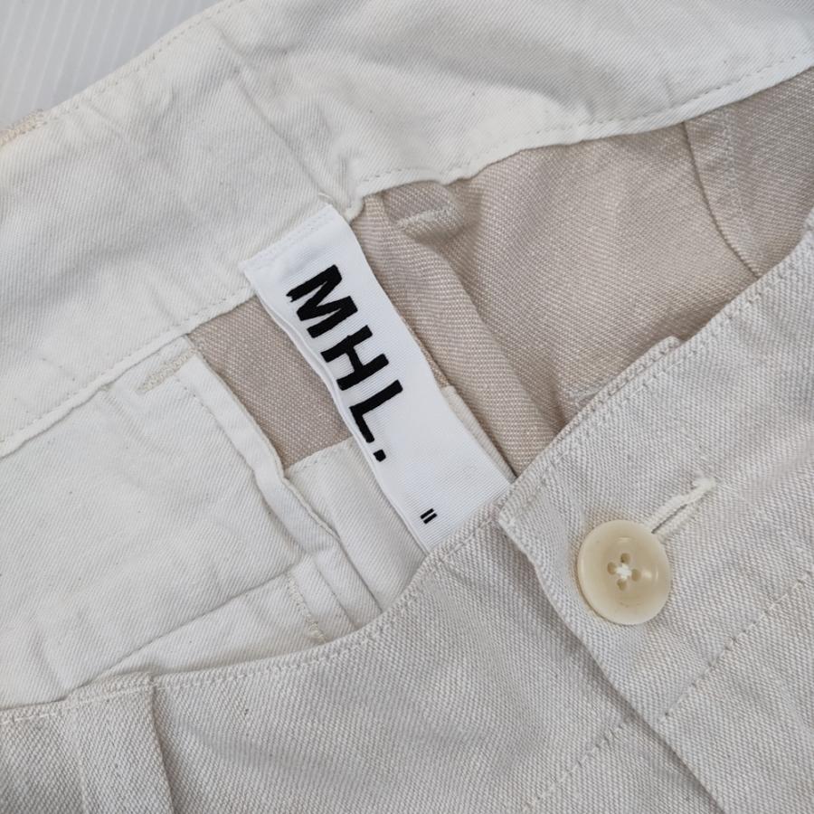 MHL. 595-7142550 サイズ2 定価23000円 コットン パンツ ホワイト 