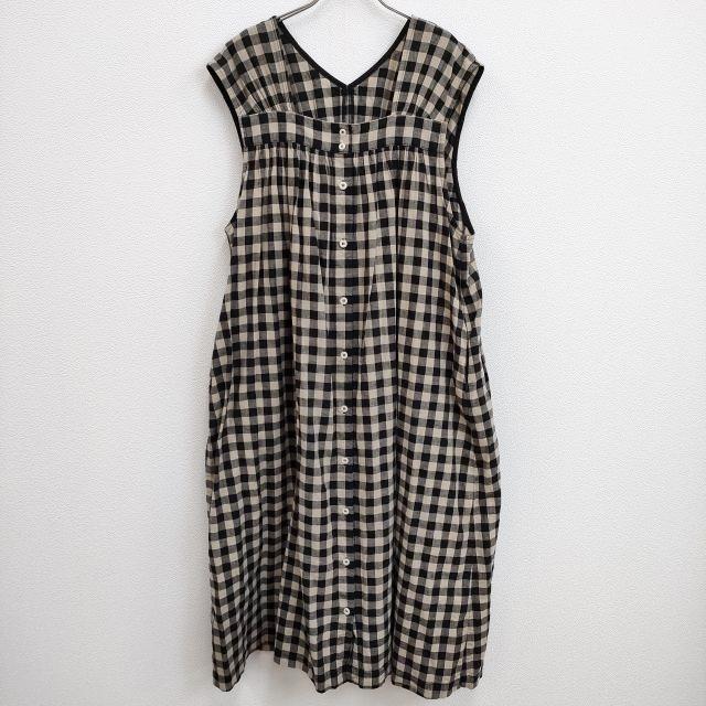 nest Robe コットンリネンワッシャーギンガムワンピース 定価27500円  