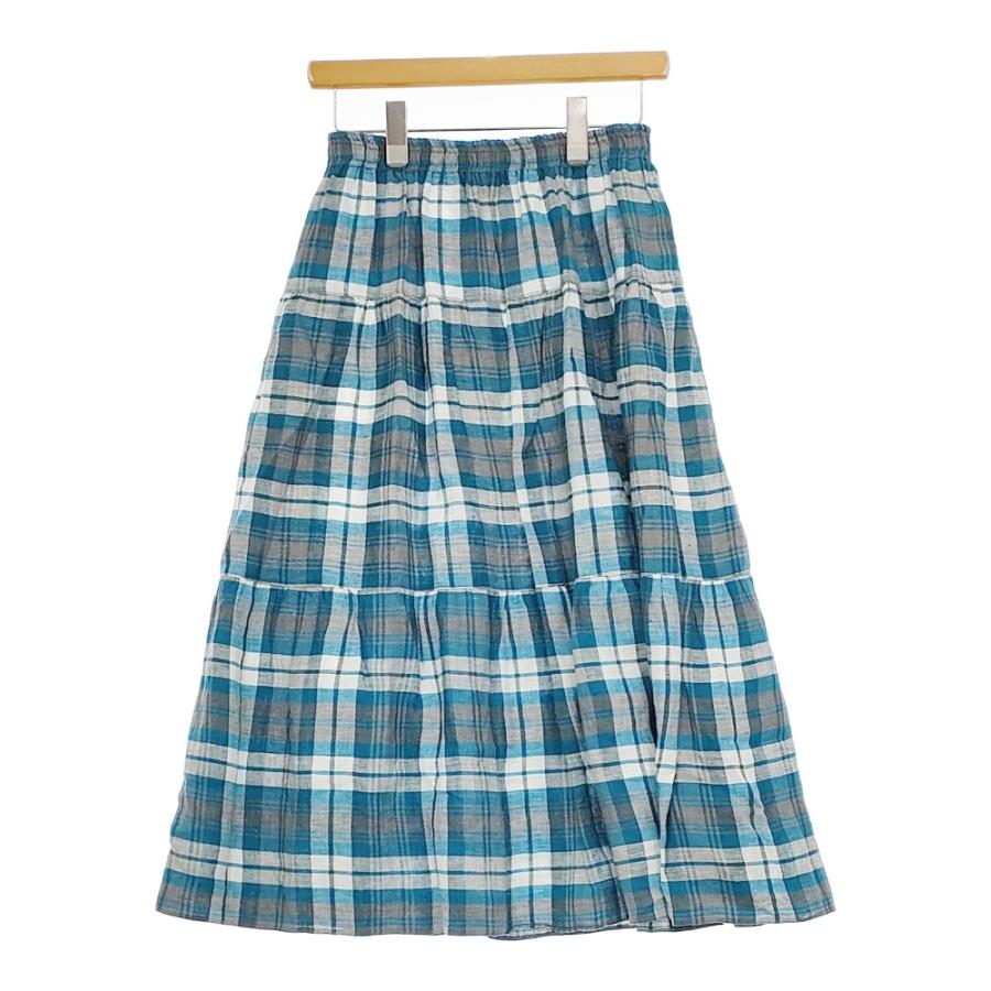 O'NEIL of DUBLIN OF リネン タータンチェック ギャザー