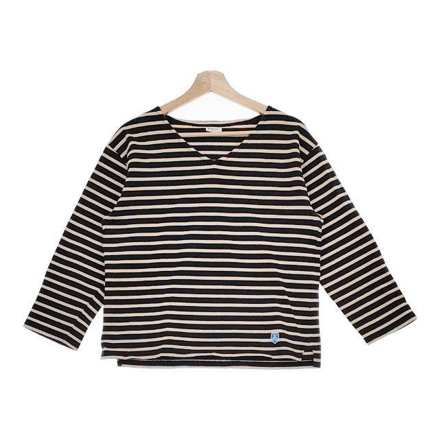 ORCIVAL（オーシバル） ORCIVAL Vネック ボーダー 長袖Tシャツ