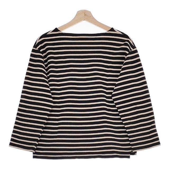 ORCIVAL オーシバル ボーダー 長袖 カットソー ブラック クレイ ORCIVAL（オーシバル） ORCIVAL Vネック ボーダー 長袖Tシャツ