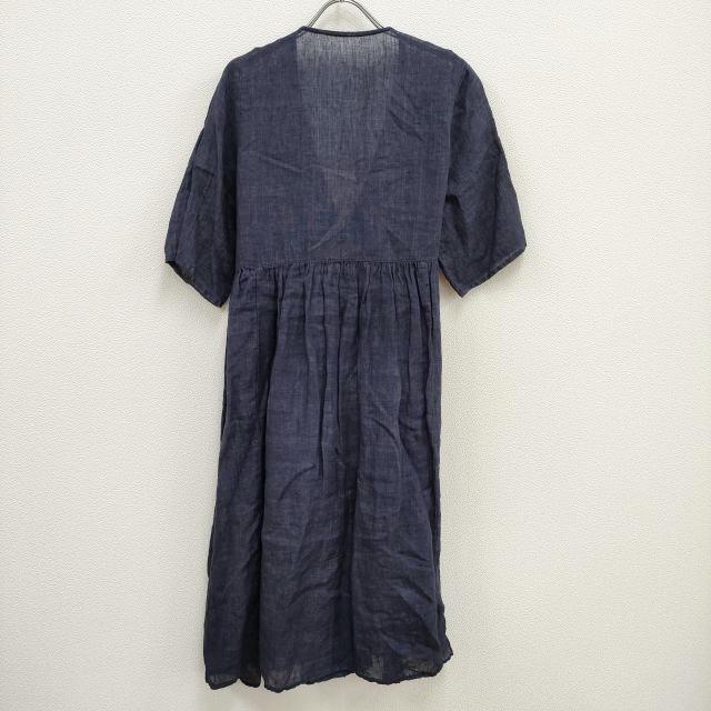 nest Robe 01162-1129 リネン インディゴ カシュクール ワンピース 