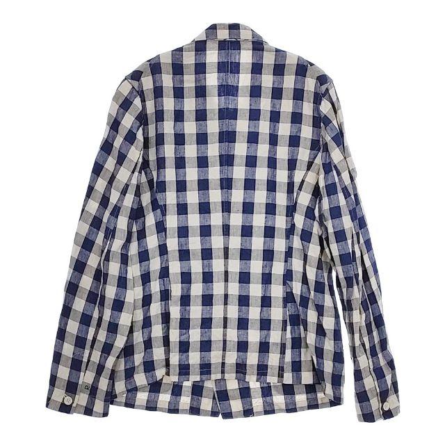 美品　45R コットンリネン　チェック　ジャケット 45R 45R/45rpm リネンJACKET 定価63800円 チェック ジャケット
