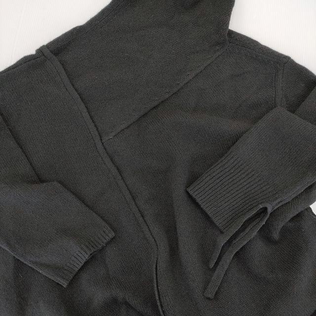 Yohji Yamamoto ウールアシンメトリー切替ドレープタートルネック 