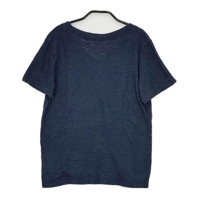 45R 45R/45rpm コットン インディゴ Vネック 半袖Tシャツ カットソー 