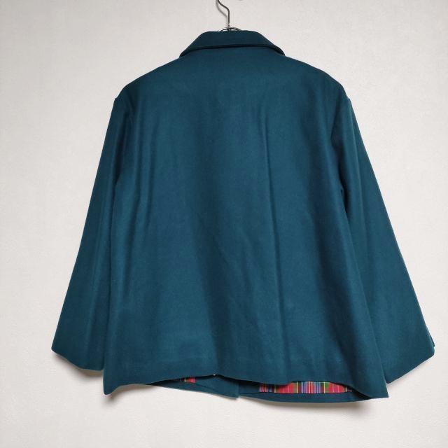 Lin francais d'antan ウール 丸襟 ショートコート ジャケット ブルー
