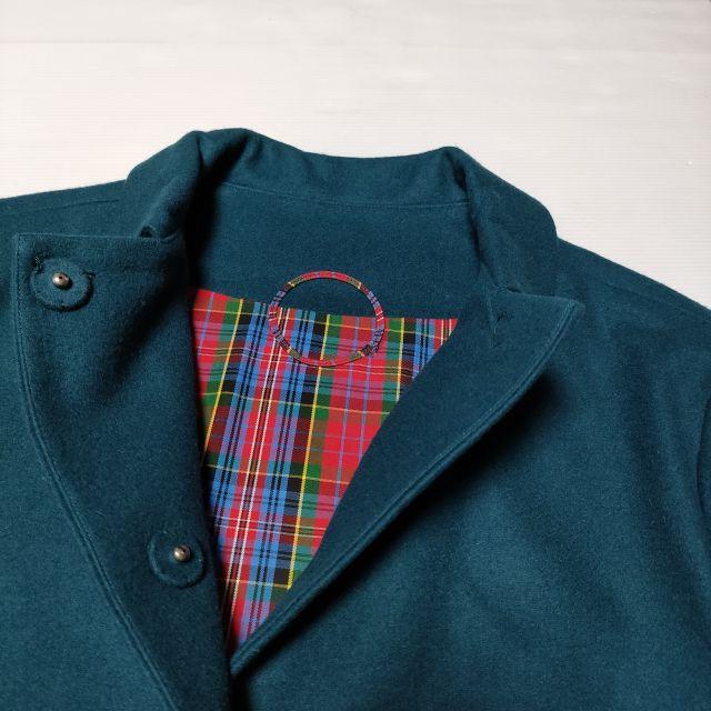 Lin francais d'antan ウール 丸襟 ショートコート ジャケット ブルー