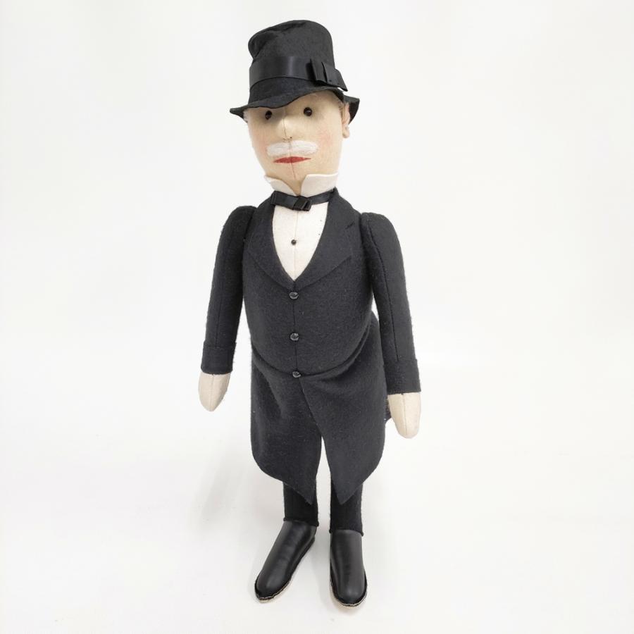 Steiff Gentleman in Morning 3000個限定 1986年 フェルト人形 ヴィンテージ ぬいぐるみ ブラック ベージュ レディース シュタイフ【中古】5-0214G◎ Steiff Gentleman in Morning 3000個限定 1986年 フェルト人形