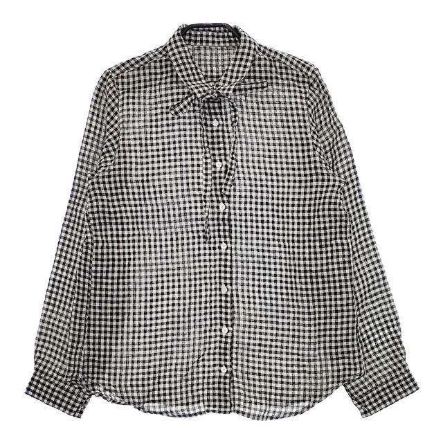 nest Robe リネンボウタイブラウス ギンガムチェック 01174-1117 長袖  