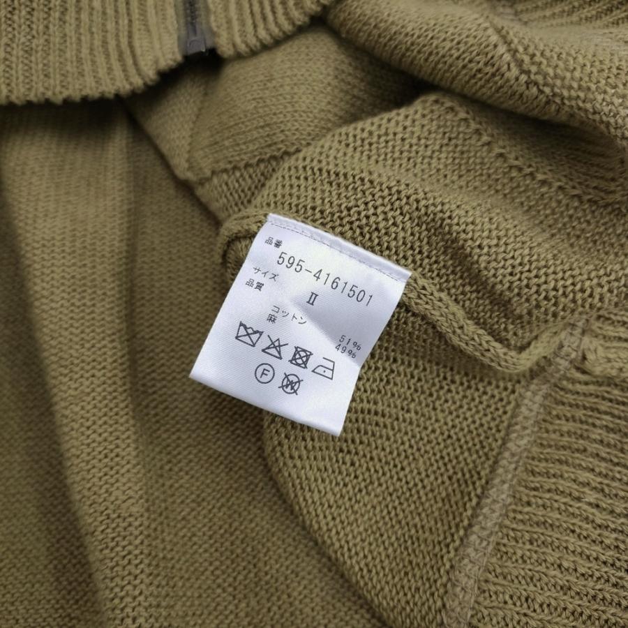 MHL. DRY COTTON LINEN 595-4161501 サイズ2 ニット ジップアップ Vネック ベスト 24SS カーキ レディース エムエイチエル【中古】5-0608M♪ MHL.（エムエイチエル） MHL. DRY COTTON LINEN 595-4161501 サイズ2