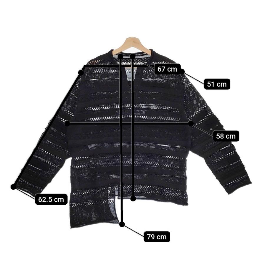 Y's（ワイズ） Y's STRIPE OPENWORK ASYMMETRIC LONG SLEEVE PULLOVER