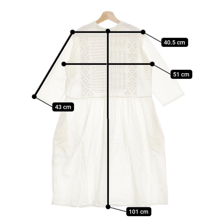 maison de soil SOIL バンドカラー ギャザー 刺繍入り バックボタン