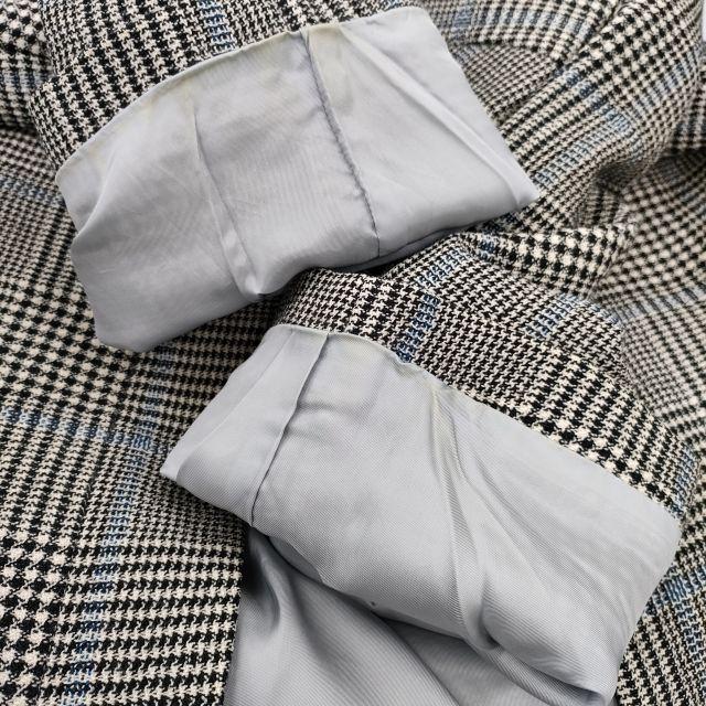 Lisette LC-17H068 サイズ36 ウール グレンチェック スタンドカラー コート ブラック ホワイト レディース リゼッタ【中古】4-1116A♪ Lisette LC-17H068 サイズ36 ウール グレンチェック スタンドカラー