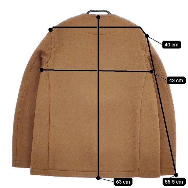 DANTON ウールモッサ ノーカラー ジャケット コート ブラウン 36