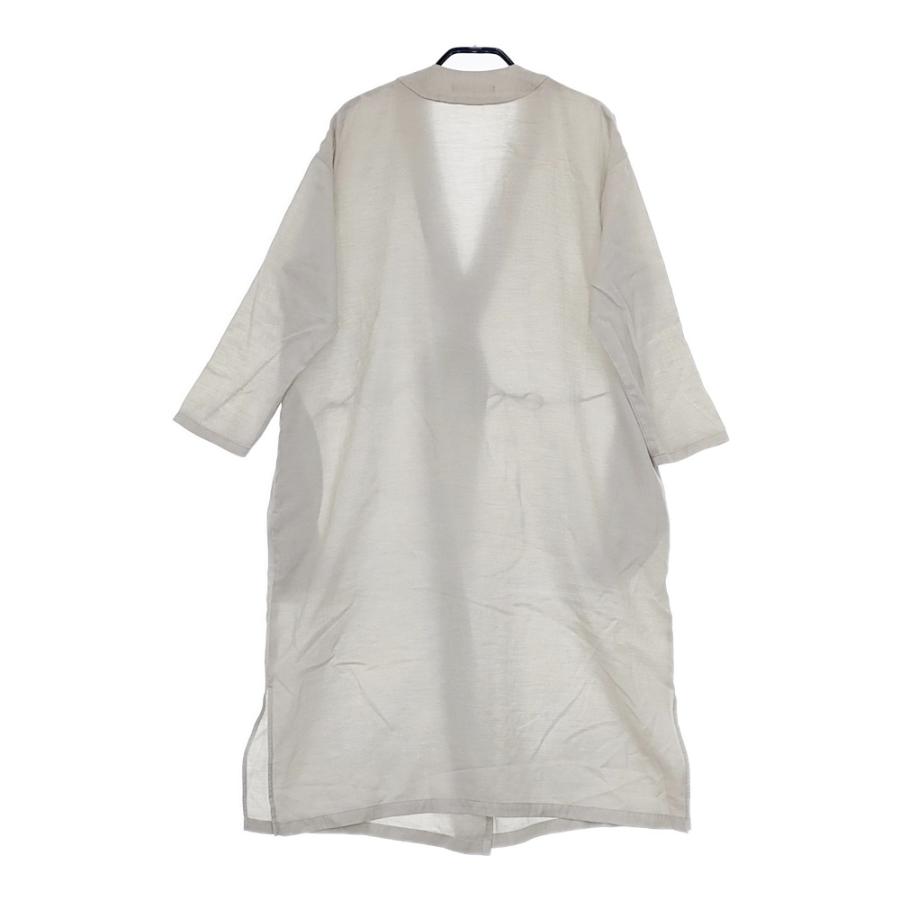 evam eva E223T039 コットンシルク ボタニカルダイ 定価44000円 ローブ コート ライトグレー レディース エヴァムエヴァ【中古】5-0310M△ evam eva（エヴァムエヴァ） evam eva E223T039 コットンシルク