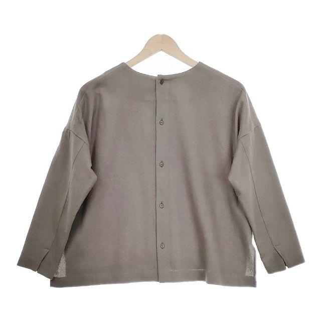evam eva E223T216 ウール バックボタン 長袖 ブラウス シャツ グレー レディース エヴァムエヴァ【中古】4-1218T∞ evam eva E223T216 ウール バックボタン 長袖 ブラウス シャツ グレー