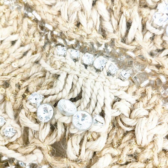 ANTEPRIMA  アンテプリマ　麻編みバッグ　ジュート　ビジュー ANTEPRIMA アンテプリマ 麻編みバッグ ジュート ビジュー - メルカリ