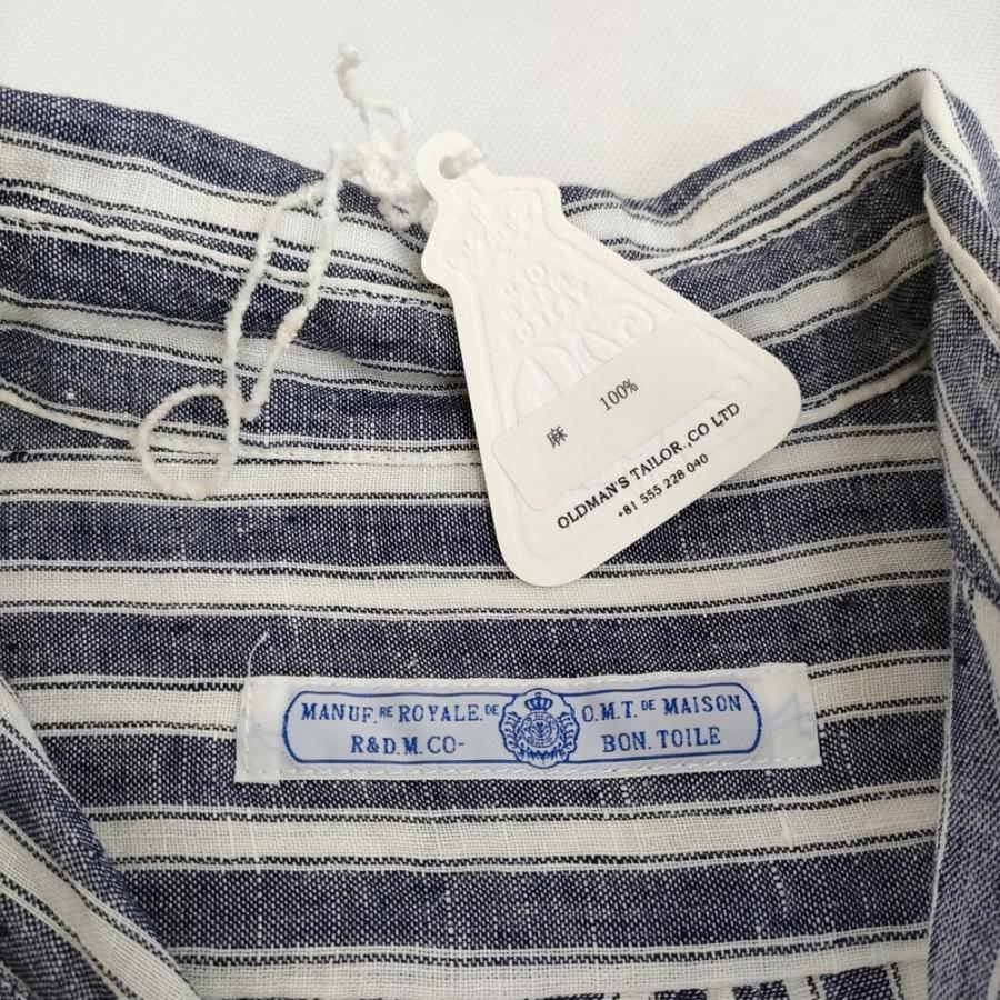 R&D.M.Co- リネンストライプシャツワンピ ワンピース ネイビー