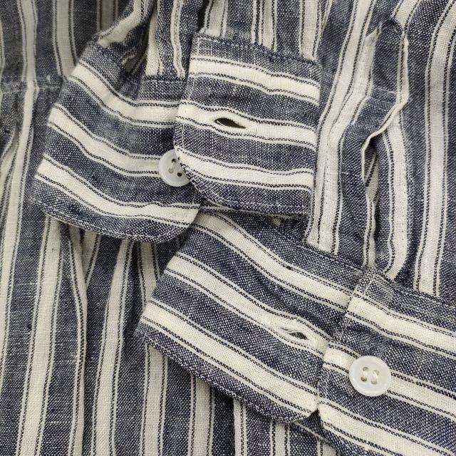 R&D.M.Co- リネンストライプシャツワンピ ワンピース ネイビー