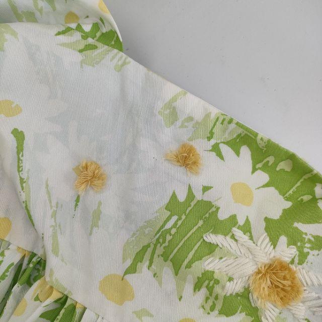 sugri サマードレス マーガレット 定価49500円 ノースリーブ ワンピース ライトグリーン ホワイト レディース スグリ【中古】5-0702S∞ sugri サマードレス マーガレット 定価49500円 ノースリーブ