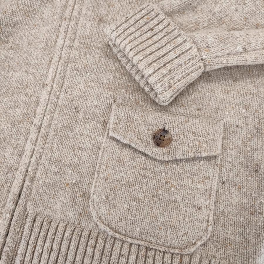 papas D049CKJM001 ジップアップカーディガン ニット ジャケット カウチン M カーディガン ベージュ メンズ パパス【中古】4-1214T♪ papas D049CKJM001 ジップアップカーディガン ニット ジャケット