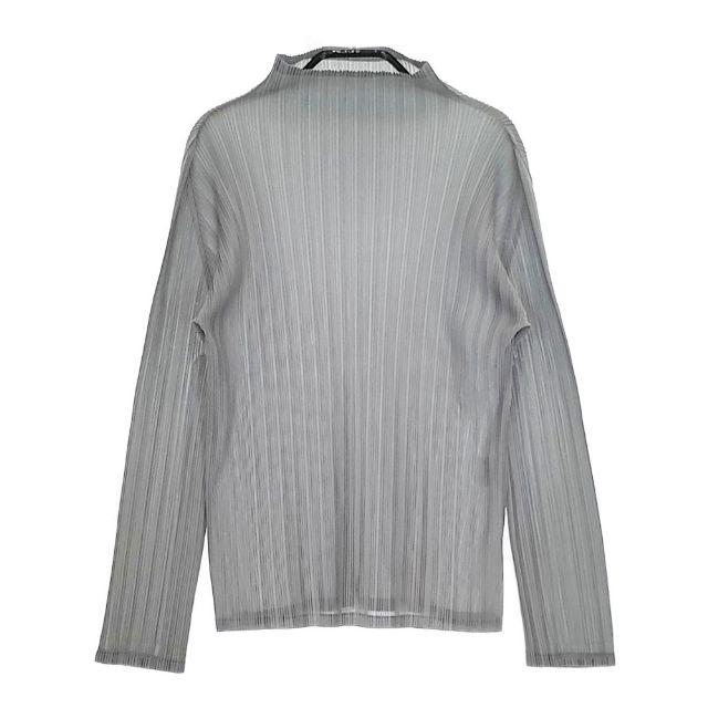 PLEATS PLEASE ISSEY MIYAKE ハイネック プリーツ PP61-FK302 長袖Ｔシャツ カットソー ロンＴ グレー レディース プリーツプリーズ【中古】5-0220M∞ PLEATS PLEASE ISSEY MIYAKE ハイネック プリーツ PP61-FK302 長袖T