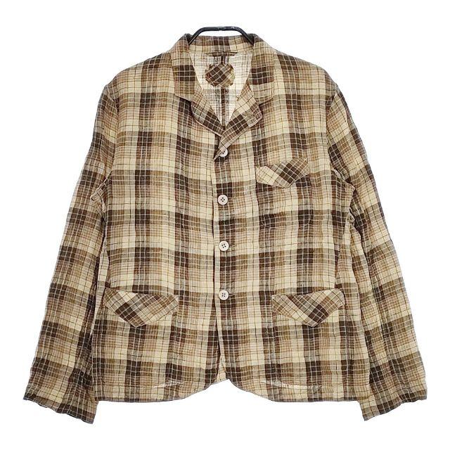 45R チェック柄シャツジャケットジャケット インドリネン100% 【公式通販】