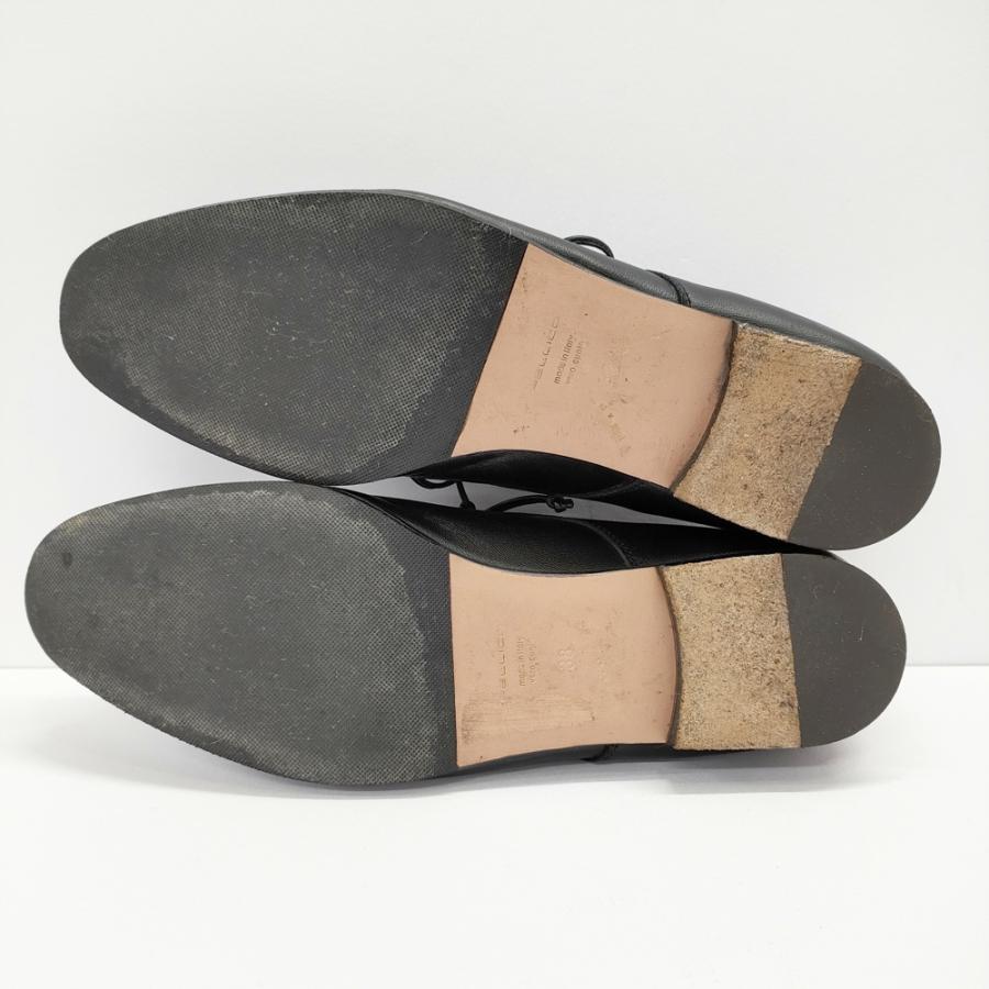 PELLICO ブラック フラットシューズ PELLICO レースアップフラットシューズ サイズ38 シューズ・靴