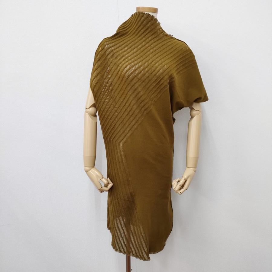 ISSEY MIYAKE カットワーク 変型ワンピース 日本製 IM13KH645 サイズ2 ワンピース オウド色 レディース イッセイミヤケ【中古】5-0711S◎ ISSEY MIYAKE（イッセイミヤケ） カットワーク 変型ワンピース 日本製