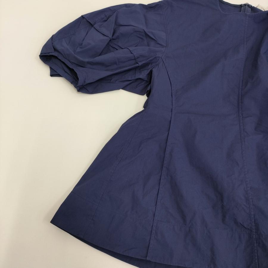 美品】BLAMINKブラミンク22SSパフスリーブブラウス ネイビー