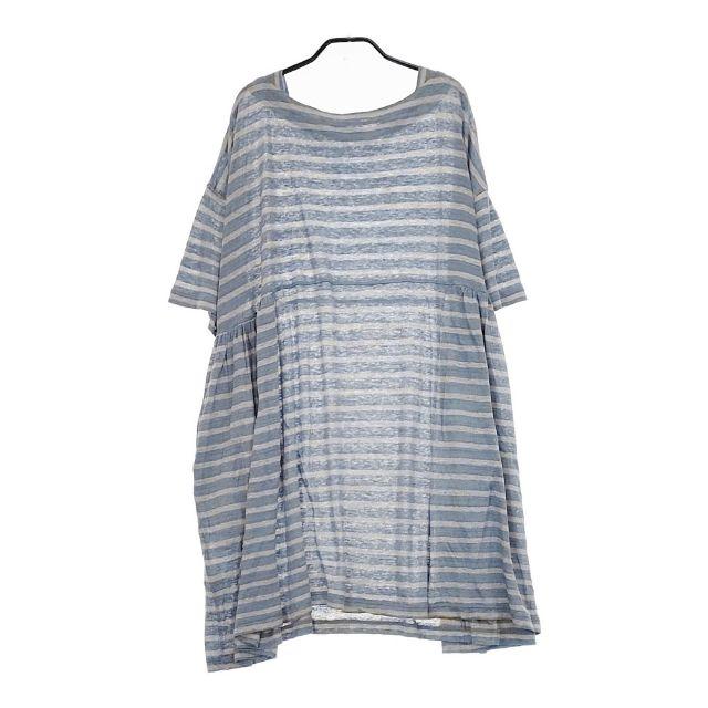 ネストローブ (nest Robe) リネン天竺ボーダーチュニック nest Robe（ネストローブ） リネン天竺ボーダーチュニック 01241-1046