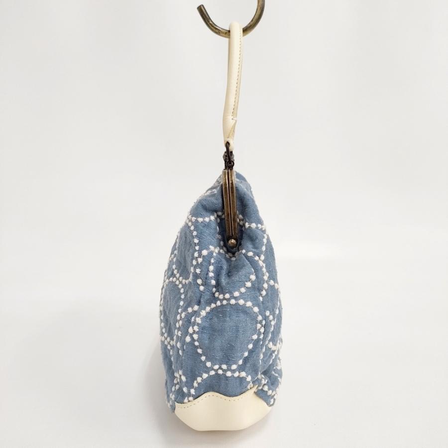 mina perhonen cuddle tambourine ss9974 シルク混 牛革 カドルバッグ ハンドバッグ ミズイロ レディース ミナペルホネン【中古】5-0804G◎ mina perhonen（ミナペルホネン） mina perhonen cuddle tambourine