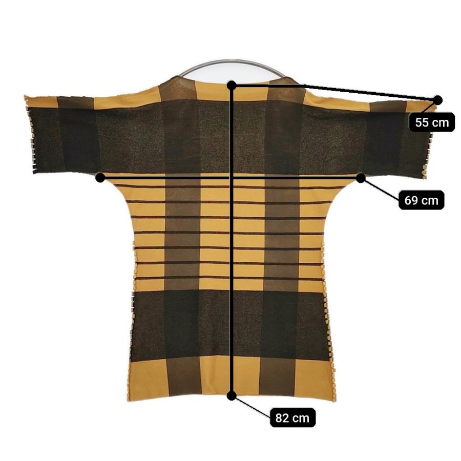 ISSEY MIYAKE A-POC INSIDE チェック柄 IM33KH705 七分袖 チュニック オレンジ イッセイミヤケ エイポック インサイド 5-0707M 255964_6