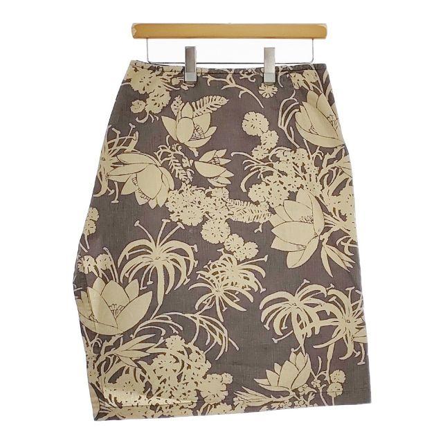新品*45R モールスキンの花柄スカート*サイズ2*タックフレアスカート 新品*45R モールスキンの花柄スカート*サイズ2*タックフレアスカート