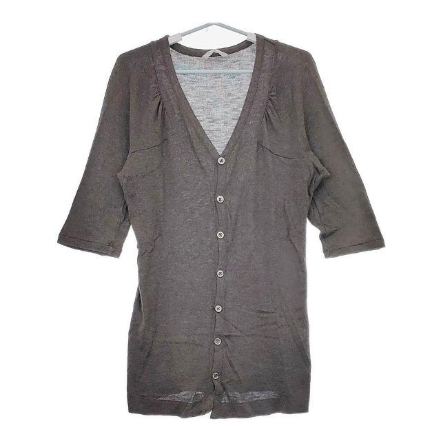 45R グレー綿ロングカーディガン