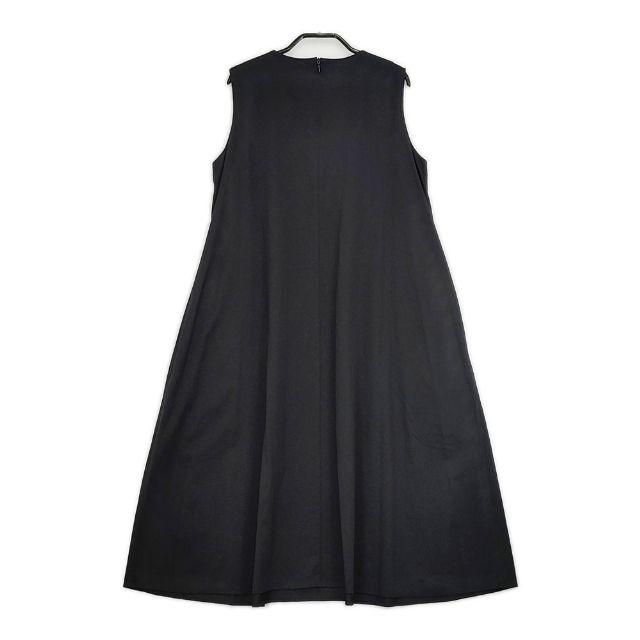 R&D.M.Co- Aライン フレア ジャージ ノースリーブ ワンピース ブラック