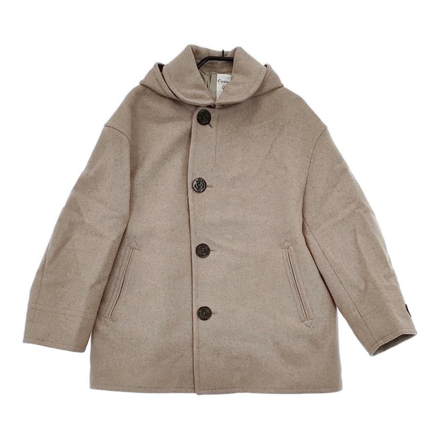 ORCIVAL ドロップショルダー メルトン フーデッド ラウンドカラー ショートコート サイズ1 コート ベージュ レディース オーシバル/オーチバル【中古】5-1007A◆ ORCIVAL（オーシバル） ドロップショルダー メルトン フーデッド