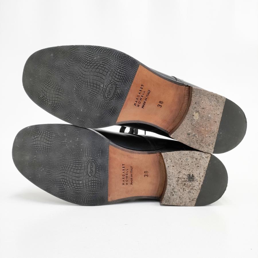 MARGARET HOWELL プレミアムライン HEAVY SOLED ANKLE BOOT レースアップブーツ 578-7270002 ブーツ ブラック レディース マーガレットハウエル【中古】5-0306G◎ MARGARET HOWELL（マーガレットハウエル） プレミアムライン HEAVY