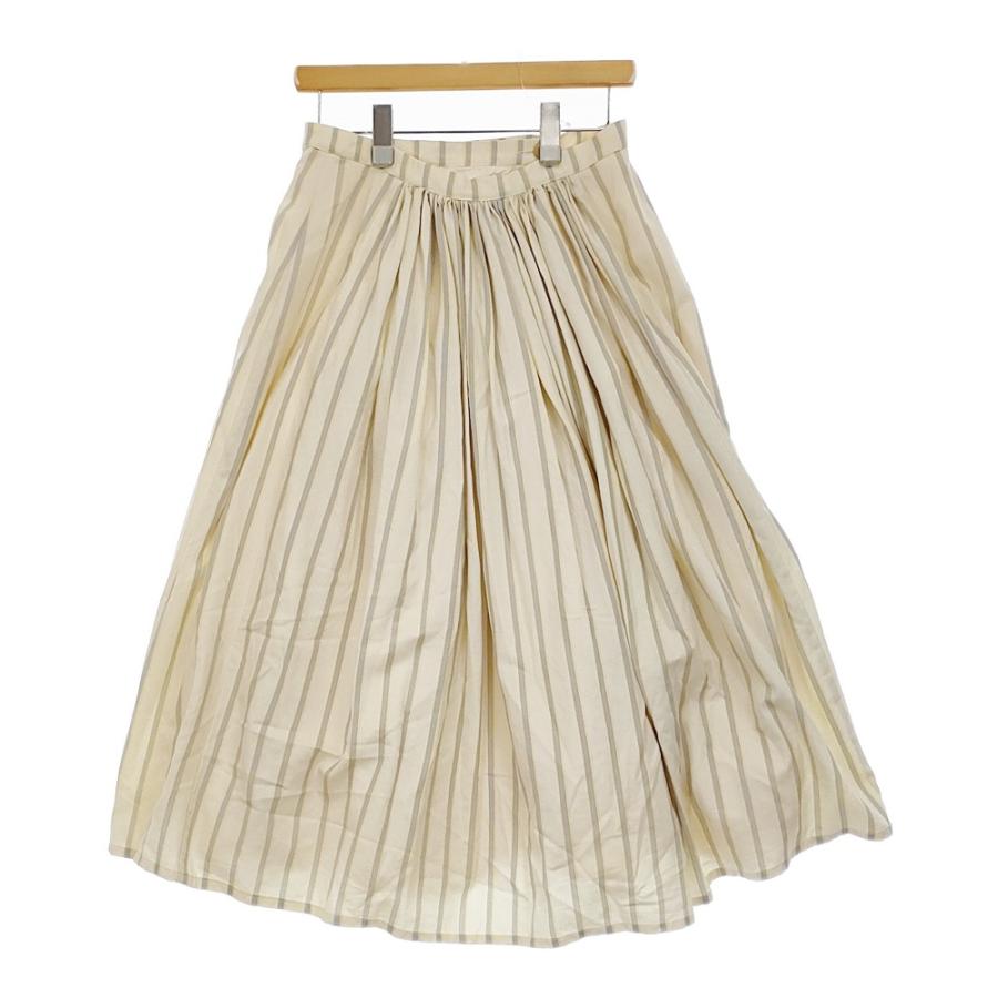 Paul Harnden サイズXS ストライプ ラップ ギャザーロングスカート  